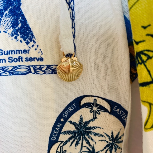 Rachel Zoe Palazzo Pants Linen Blend Pacific Stamps Size M White Beachy Tropical - Picture 8 of 16